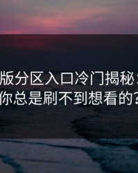 17c网页版分区入口冷门揭秘：为什么你总是刷不到想看的？
