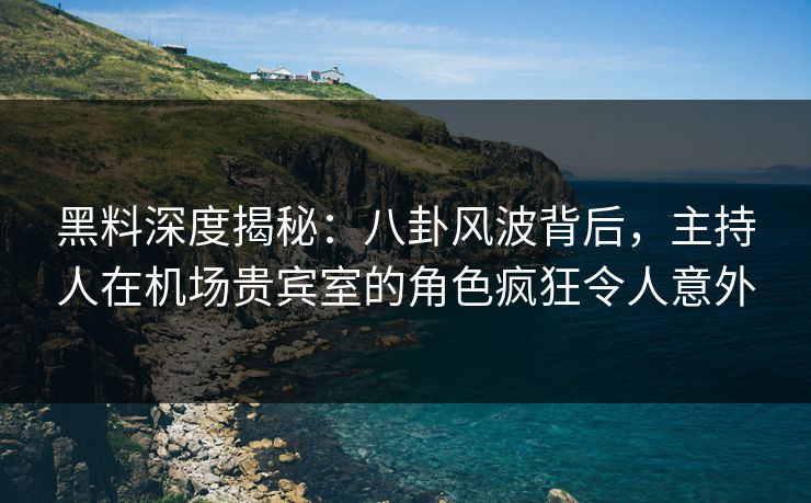 黑料深度揭秘：八卦风波背后，主持人在机场贵宾室的角色疯狂令人意外