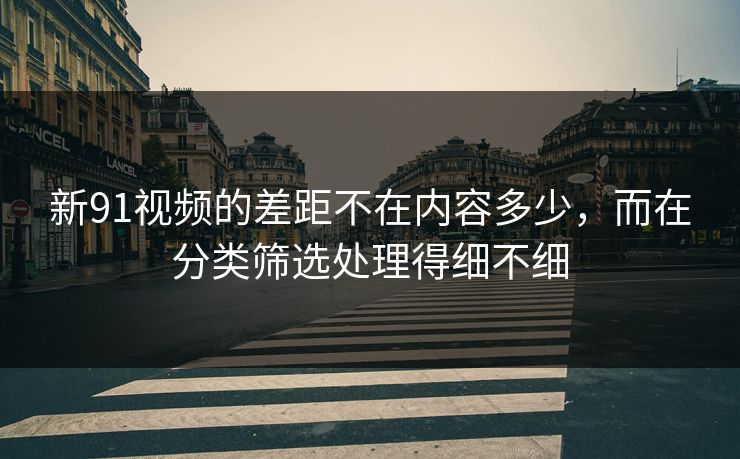 新91视频的差距不在内容多少，而在分类筛选处理得细不细